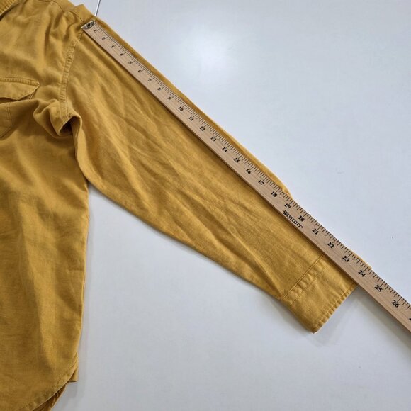 Levi's Relaxed Fit Shirt Mens L Mustard Yellow LS Cotton Buttons Pockets Western - Picture 6 of 16